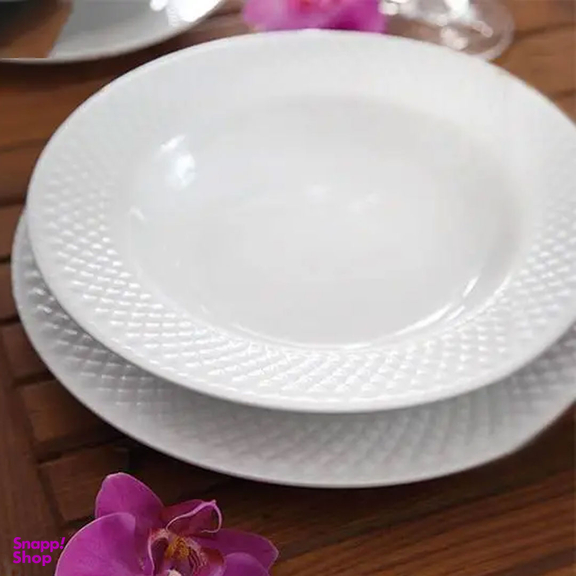 سرویس غذاخوری 28 پارچه چینی زرین ایران مدل White 2 سری رادیانس درجه عالی