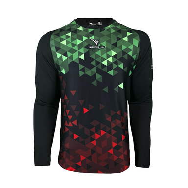 تیشرت ورزشی تکنیک +07 مدل دروازه بانی GO-114-SA رنگ مشکی سبز