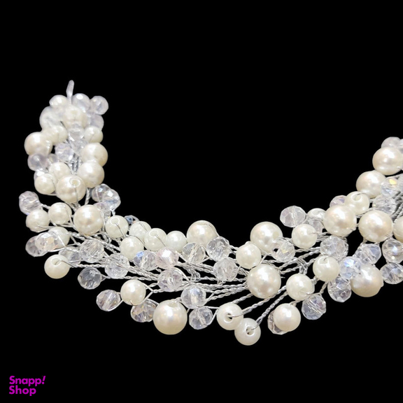 ریسه مو زنانه مدل مرواریدی کریستالی کد RMKS