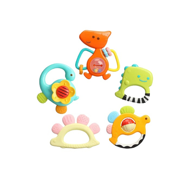 ست جغجغه‌ 5 تکه نوزاد هولا مدل Dinosaur Rattles