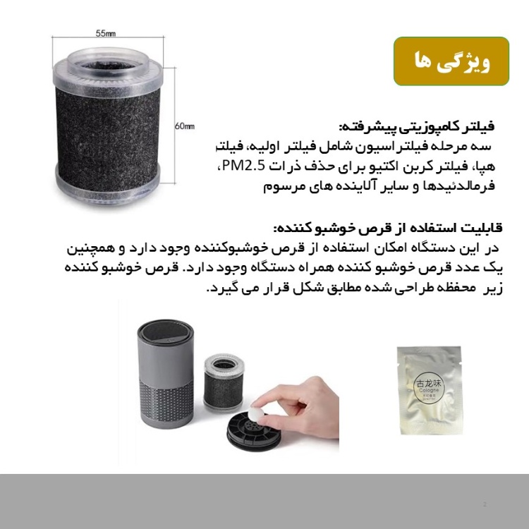 دستگاه تصفیه کننده هوا خودرویی مدل Air