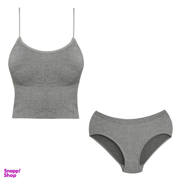 ست نیم تنه و شورت ورزشی زنانه ماییلدا مدل سیملس کد 4965 رنگ طوسی