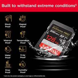 کارت حافظه SDXC سن دیسک مدل Extreme Pro V30 کلاس 10 استاندارد UHS-I U3 سرعت 200 مگابایت بر ثانیه ظرفیت 128 گیگابایت