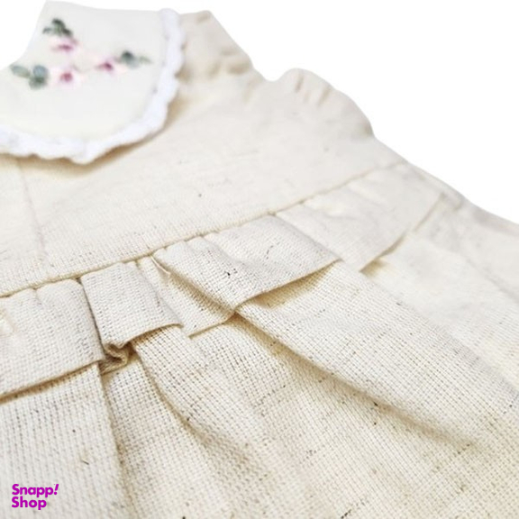 پیراهن مجلسی نوزادی کد 10048 رنگ کرم