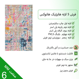 فرش ماشینی چاپی بدون تار و پود هانوکس مدل بوم رنگ کد HAM.187.01