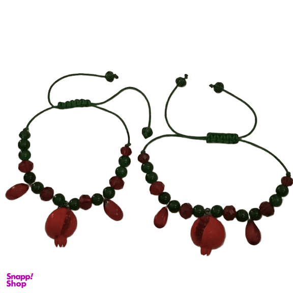 دستبند سنگی کریستال انار و دانه انار کد 313 بسته 2 عددی