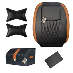 روکش صندلی خودرو سوشیانت مدل نیل مناسب پراید 131 به همراه پشت گردنی و جعبه و دور فرمان