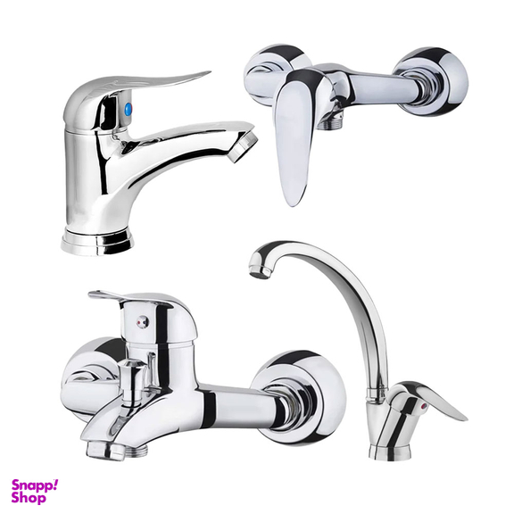 ست شیرآلات راهدانه صنعت مدل آیسان مجموعه 4 عددی