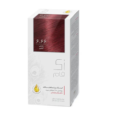 کیت رنگ مو زی فام شماره 6.66 شرابی آتشین حجم 50 میلی‌ لیتر