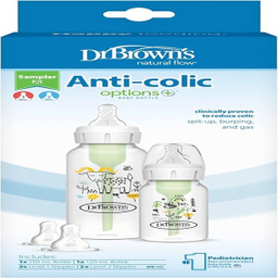 شیشه شیر دکتر براونز طرح گاومیش کد sb02005 مجموعه 2 عددی گنجایش 120 و 250 میلی لیتر