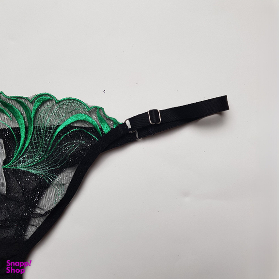 ست شورت و سوتین زنانه برتا مدل توری کد 1031ZG رنگ مشکی