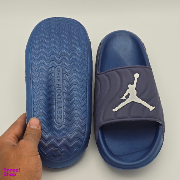 دمپایی مردانه زیتون مدل جردن کد 7382 رنگ آبی تیره