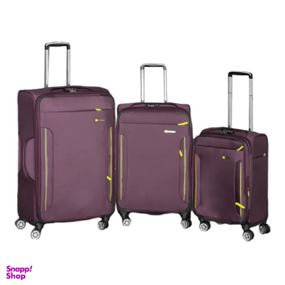 ست چمدان طرح کاترپیلار مدل CATB203B TRAVEL SENTRY SERIES مجموعه سه عددی به همراه کیف آرایشی و جا کفشی