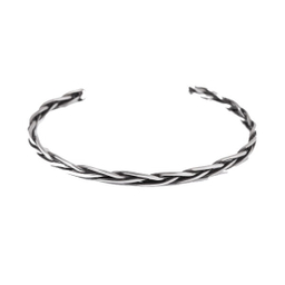 بنگل نقره زنانه مدل بافت