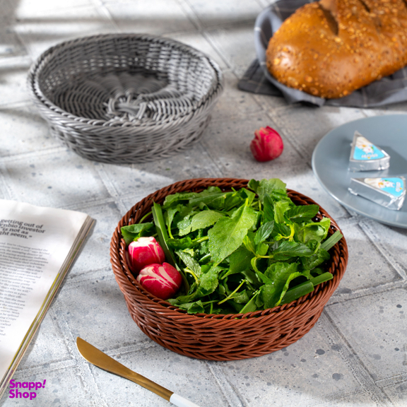 سبد بافت گرد مدل سوسن سایز کوچک
