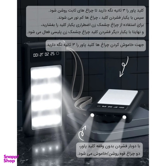 پاوربانک پی زد ایکس مدل C160 ظرفیت 20000 میلی آمپر ساعت