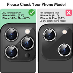 محافظ لنز دوربین بوف مدل Diamond-Luxury مناسب برای گوشی موبایل اپل iphone 14 Pro Max / 14 Pro