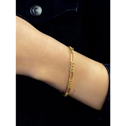 دستبند طلا ۱۸ عیار زنانه میو گلد مدل فیگارو پهن کد BR879 سایز 17 سانتی متر