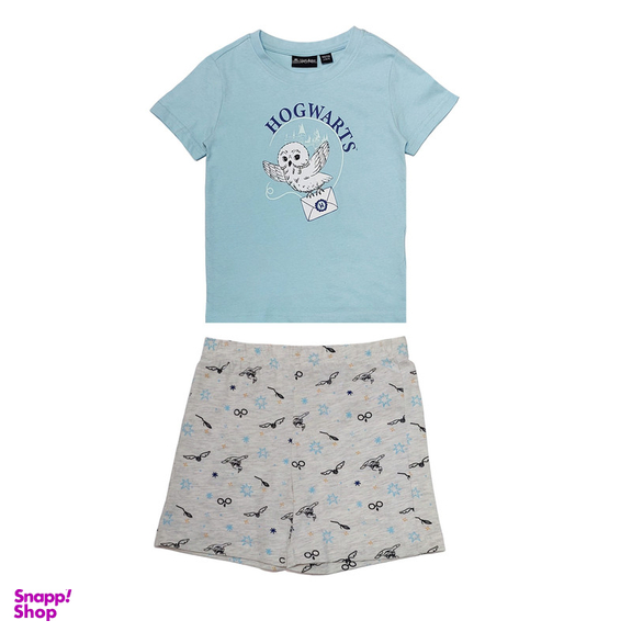 ست تیشرت آستین کوتاه و شلوارک راحتی پسرانه هری پاتر مدل 6330 رنگ آبی