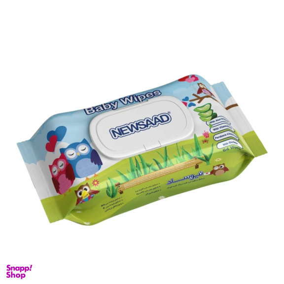 دستمال مرطوب کودک بالشتی نیوساد مدل Happu Owl بسته 64 عددی