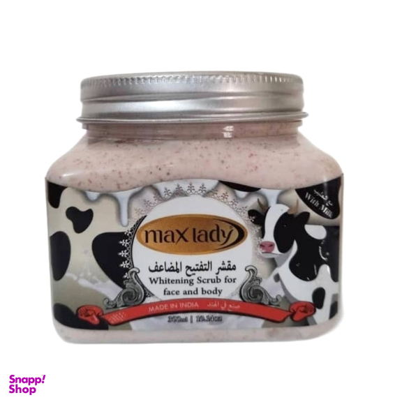 اسکراب صورت و بدن مکس لیدی مدل شیر گاو حجم 300 میلی لیتر