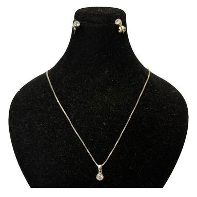 نیم ست نقره زنانه گیرا مدل راند کد G977