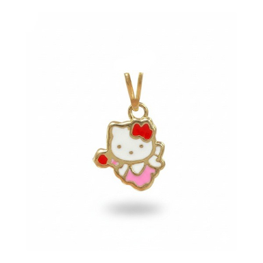 آویز گردنبند طلا 18 دخترانه عیار مدل کیتی کد 1205