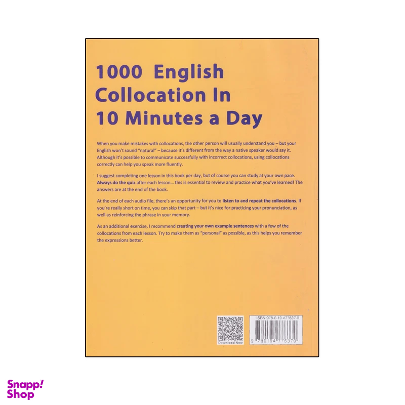 کتاب Book 1000 English Collocations In 10 Minutes A Day اثر Shayna Oliveira انتشارات الوندپویان