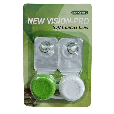 لنز چشم پرو نیو ویژن شماره 21 رنگ سبز دور مشکی به همراه جای لنز