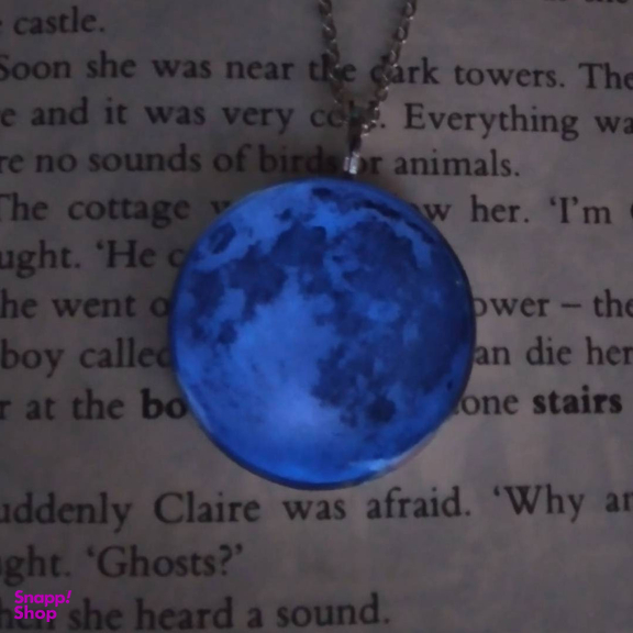 گردنبند زنانه مدل ماه شب تاب رزینی