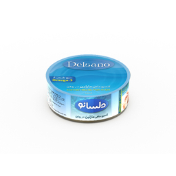 کنسرو ماهی مارلین در روغن دلسانو وزن 180 گرم
