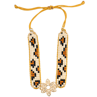 دستبند طلا 18 عیار زنانه میلی گالری مدل آسانسوری میوکی طرح گل کد MT1424