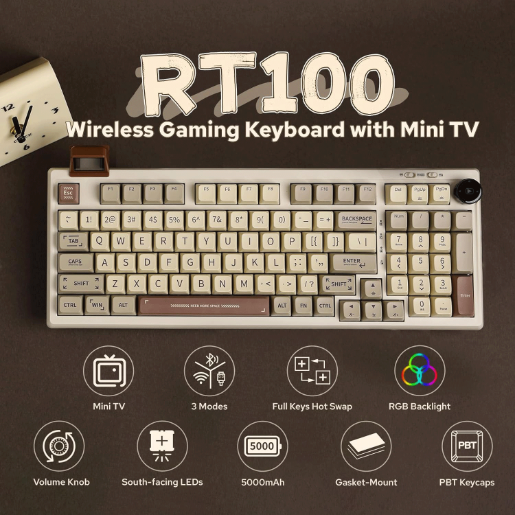 کیبورد بی سیم مکانیکال ایپومیکر مدل EPOMAKER RT100