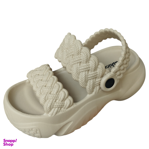 صندل زنانه پاپا مدل بافت دار نصر کد 128511 رنگ کرم