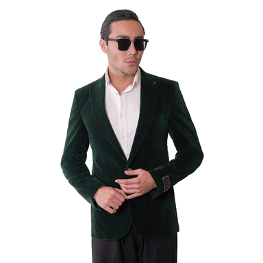 کت تک مردانه مدل مخمل رنگ سبز