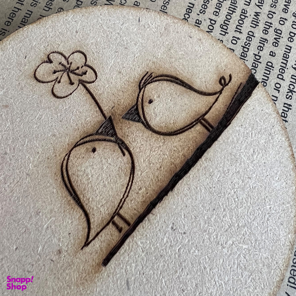 اسلایس چوبی خام مدل جوجه های عاشق کد 03 مجموعه 3 عددی