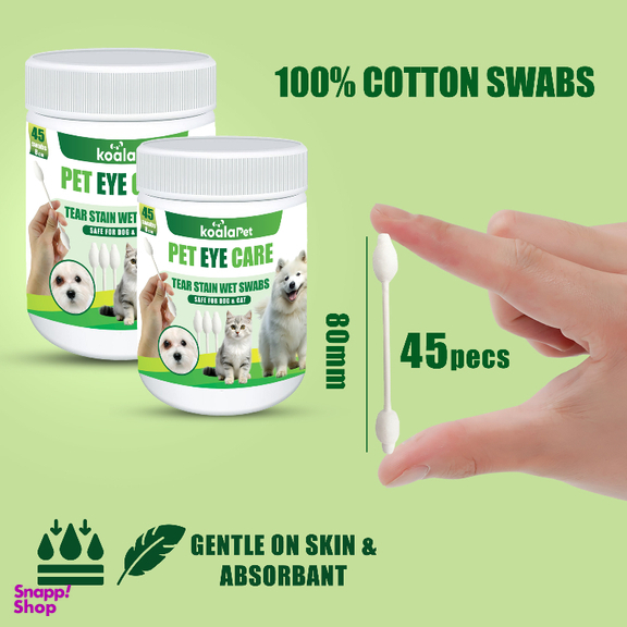 سواب مرطوب سگ و گربه مخصوص گوش و اطراف چشم کوالاپت مدل Swabs03 بسته ۲ عددی