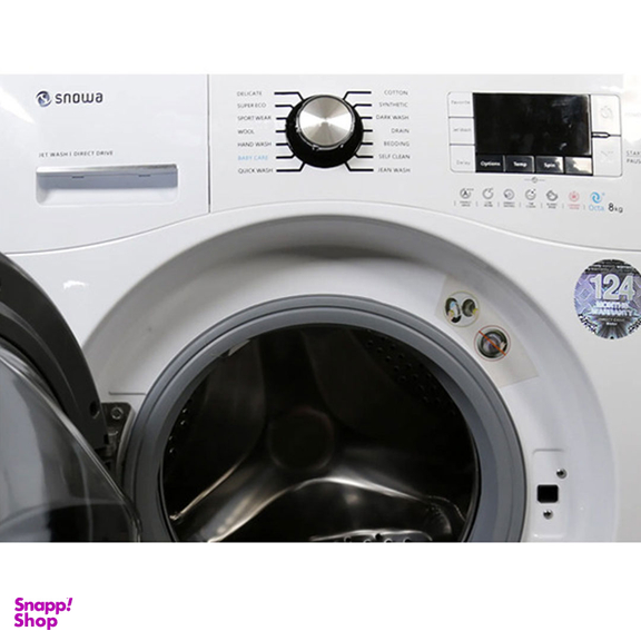 ماشین لباسشویی اتوماتیک اسنوا مدل SWM-D80W ظرفیت 8 کیلوگرم
