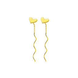 گوشواره بخیه ای طلا 18 عیار زنانه زرلاین مدل قلب کد E-500042