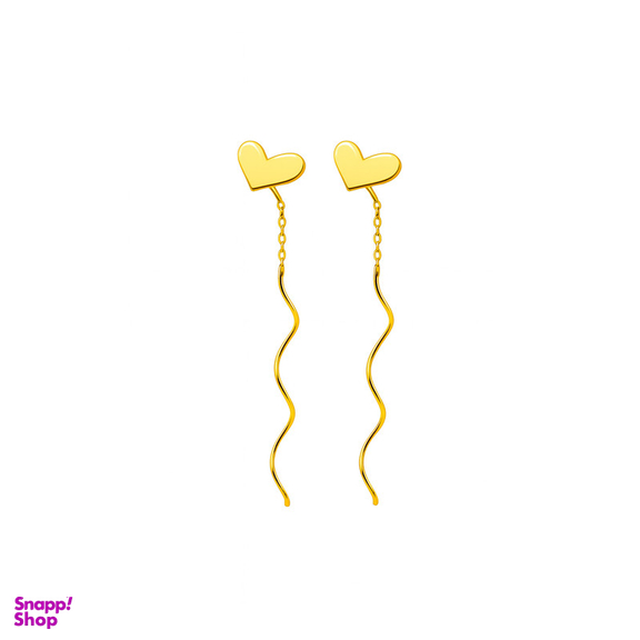 گوشواره بخیه ای طلا 18 عیار زنانه زرلاین مدل قلب کد E-500042