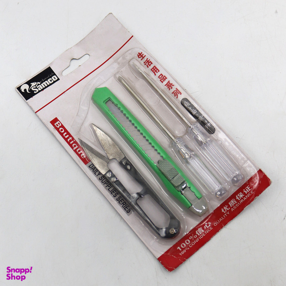 پیچ گوشتی سامکو مدل YP-04 مجموعه 4 عددی به همراه کاتر و قیچی