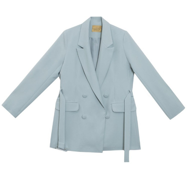 کت زنانه برنس مدل فلورینا رنگ آبی روشن