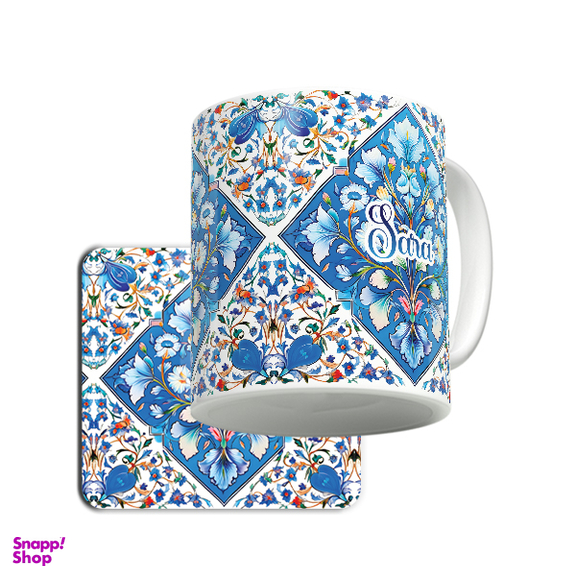 ماگ لاژید مدل اسم سارا طرح سنتی کد TLE به همراه زیرلیوانی
