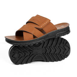 دمپایی مردانه کفش شیما مدل سحاب رنگ نسکافه ای