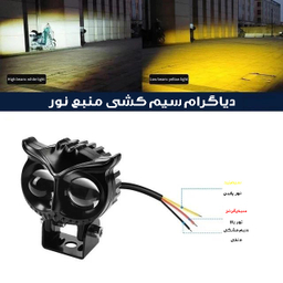 پرژکتور دو کنتاکت خودرو طرح جغد بسته دو عددی