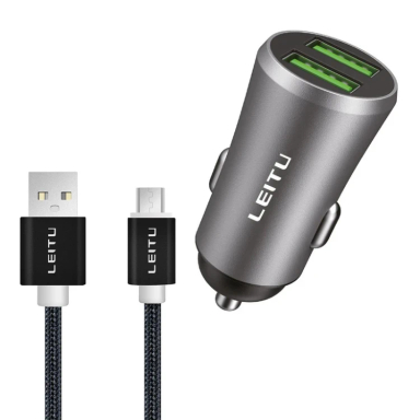شارژر فندکی 15 وات لیتو مدل LC-C11 به همراه کابل MicroUSB