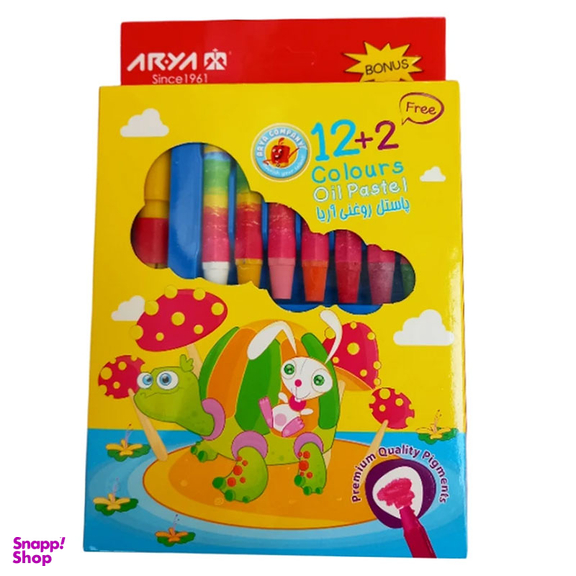 مداد شمعی 12 رنگ آریا مدل Aa