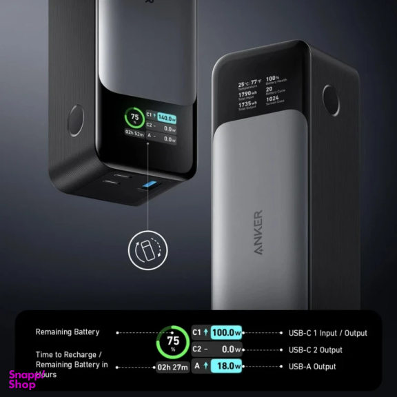 پاوربانک انکر مدل A1289011 ظرفیت 24000 میلی آمپر ساعت