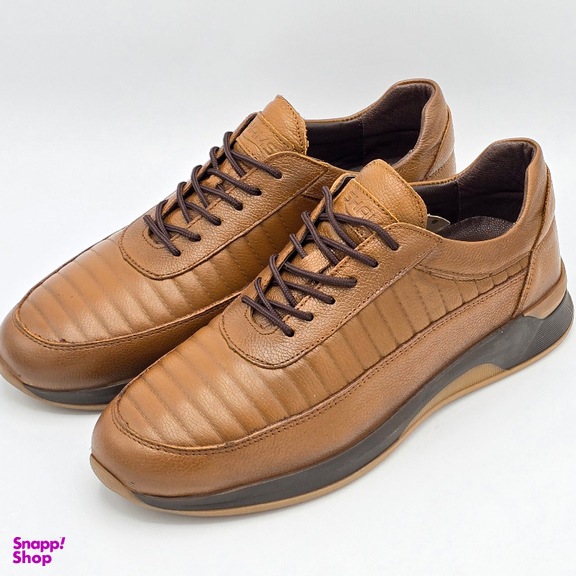 کفش راحتی مردانه شمس کد 08754 رنگ قهوه‌ای