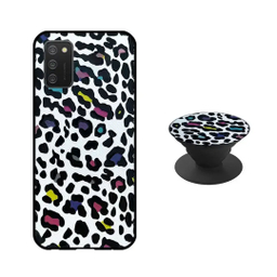 کاور دکین مدل Rikki طرح Leopard - C مناسب برای گوشی موبایل سامسونگ Galaxy A02s به همراه پایه نگهدارنده